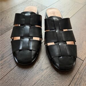 Madewell Black Leather Mules